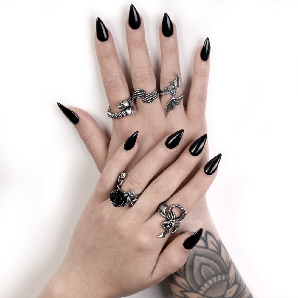 Alchemy Gothic Last Embrace Wrap Ring Fine English Pewter Skeleton Hands 3 Sizes - Picture 3 of 6